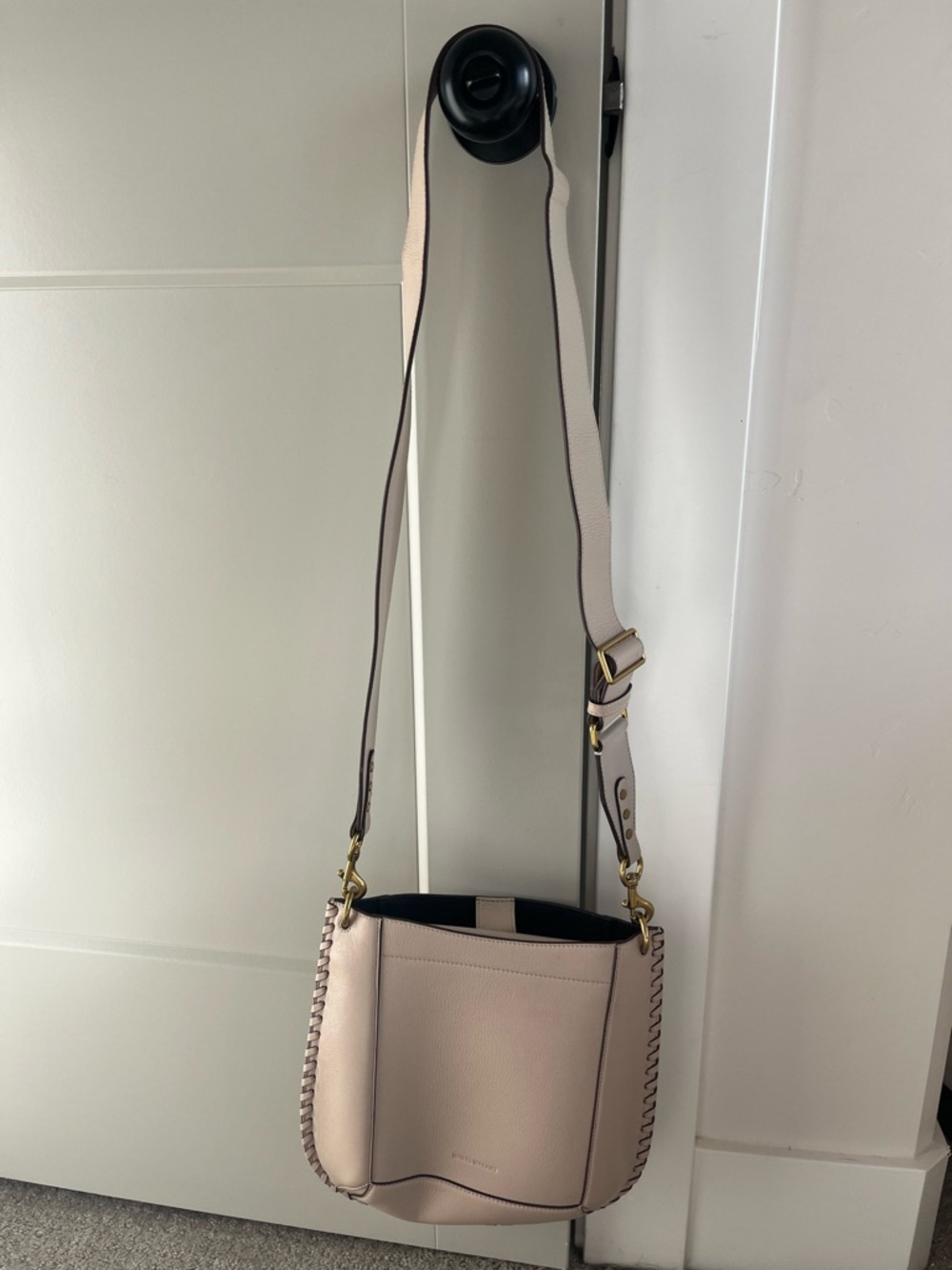 isabel marant oskan bag Leather Crossbody Saddle Bag in Beige - Picture 4 of 15